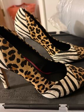 Leopard & Zebra Print Women's High Heels - Mixed Animal Print